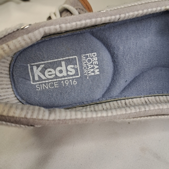 Keds lt gray canvas boatshoe sneakers women's size 6 - Picture 8 of 9